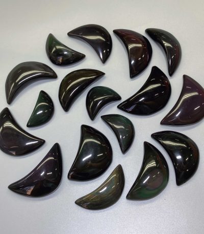 Rainbow Obsidian Moon 1.2-2.4 inch (3-6cm) A/A+