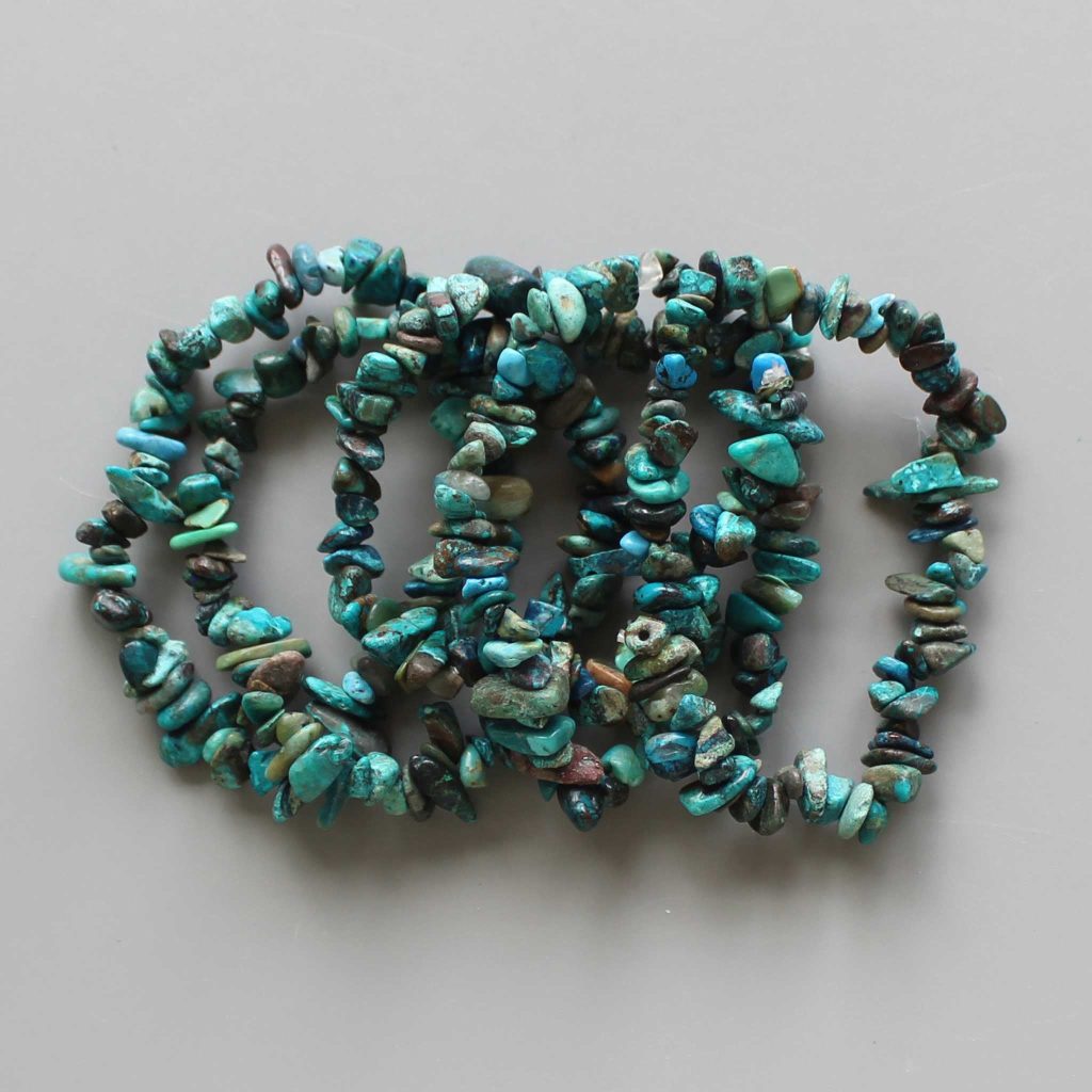 Chrysocolla Hand Peru Chips Bracelet 4/8mm A/A-