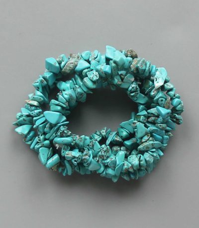 Howlite Dyed Turquoise Color Chips Bracelet 4/8mm A
