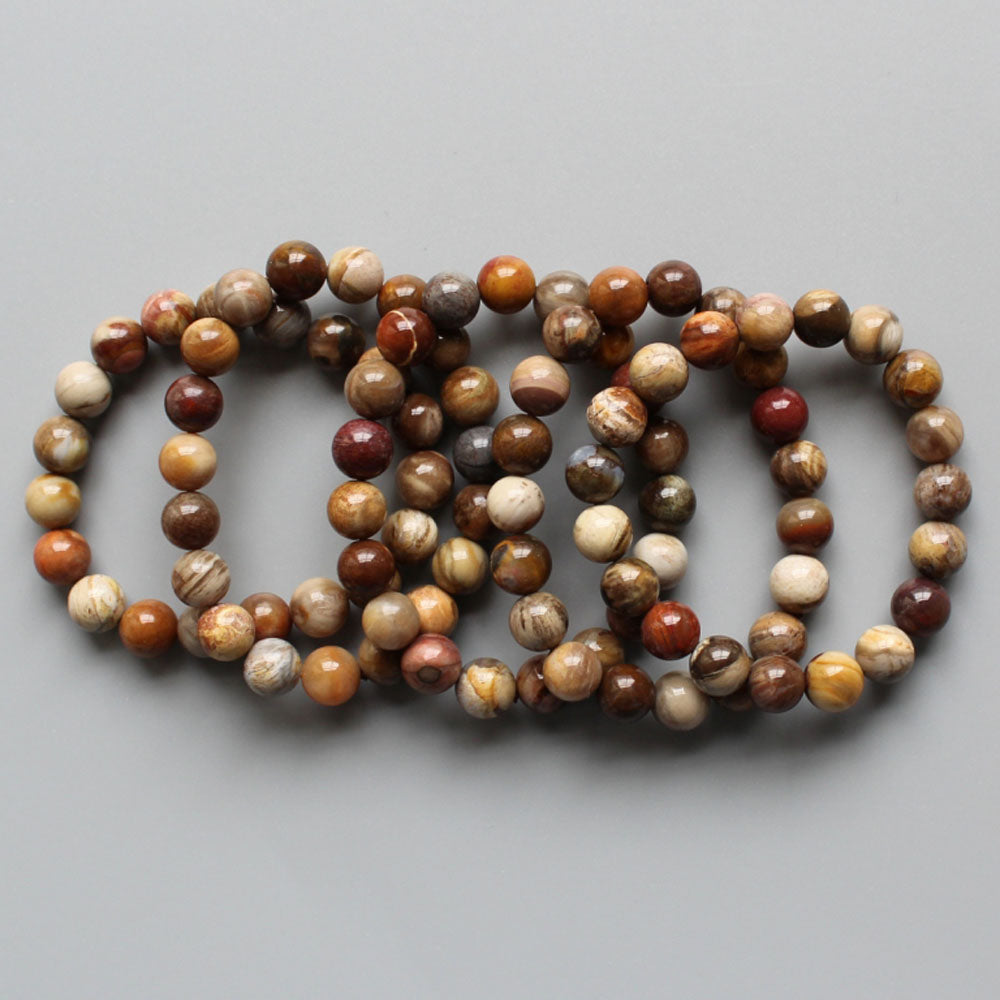 Petrified Wood Round Bracelet 18cm 10mm A