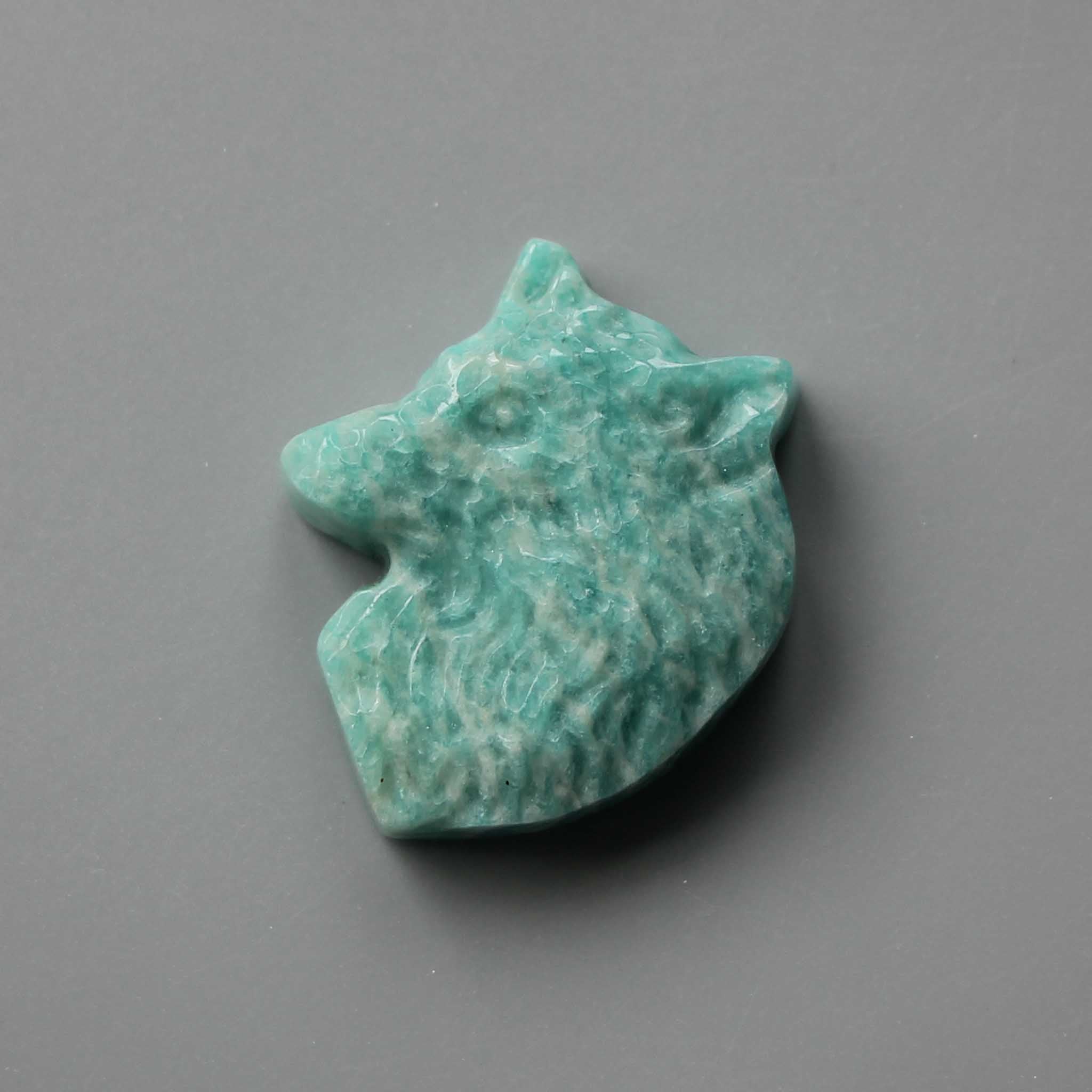 6e4bff5c2848269be59fbb54b947c611-1 Amazonite Brasil Wolf head 10x32x38mm A+