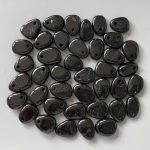 Black Tourmaline Tumble Pendant With Front Hole 4mm 20/25mm A