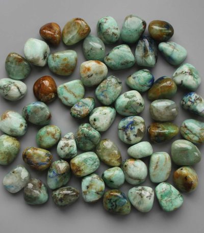 Azurite Malachite Ice Green Tumble Stone 1 inch (2-3cm) A/B