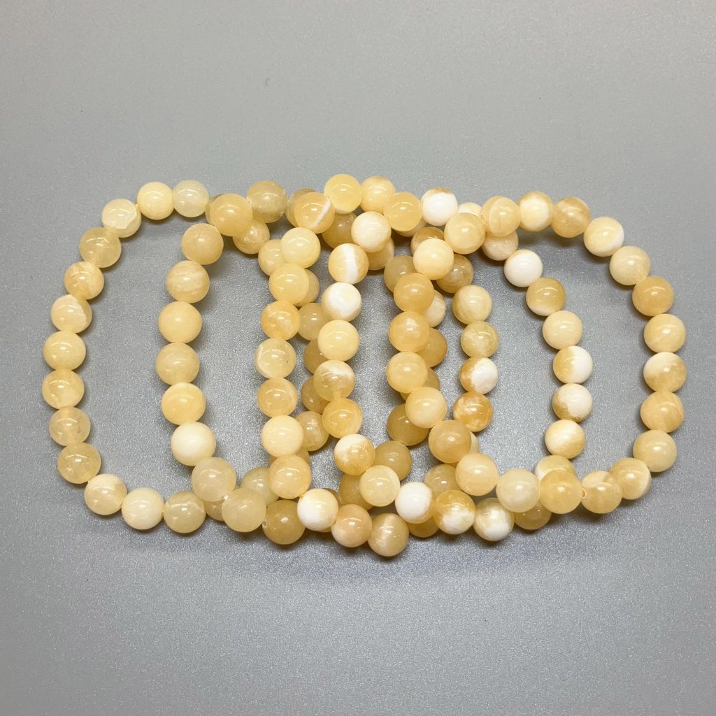 Orange Calcite China Round Bracelet 18cm 8mm A/B