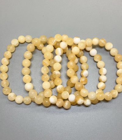 Orange Calcite China Round Bracelet 18cm 8mm A/B