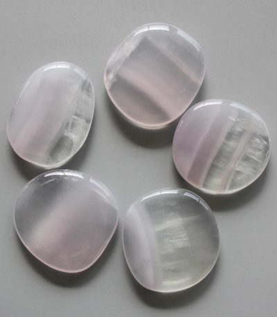 Pink Fluorite Smooth Stone 1.6 inch (0.8-1 x 3.5-4.5cm) A/A+