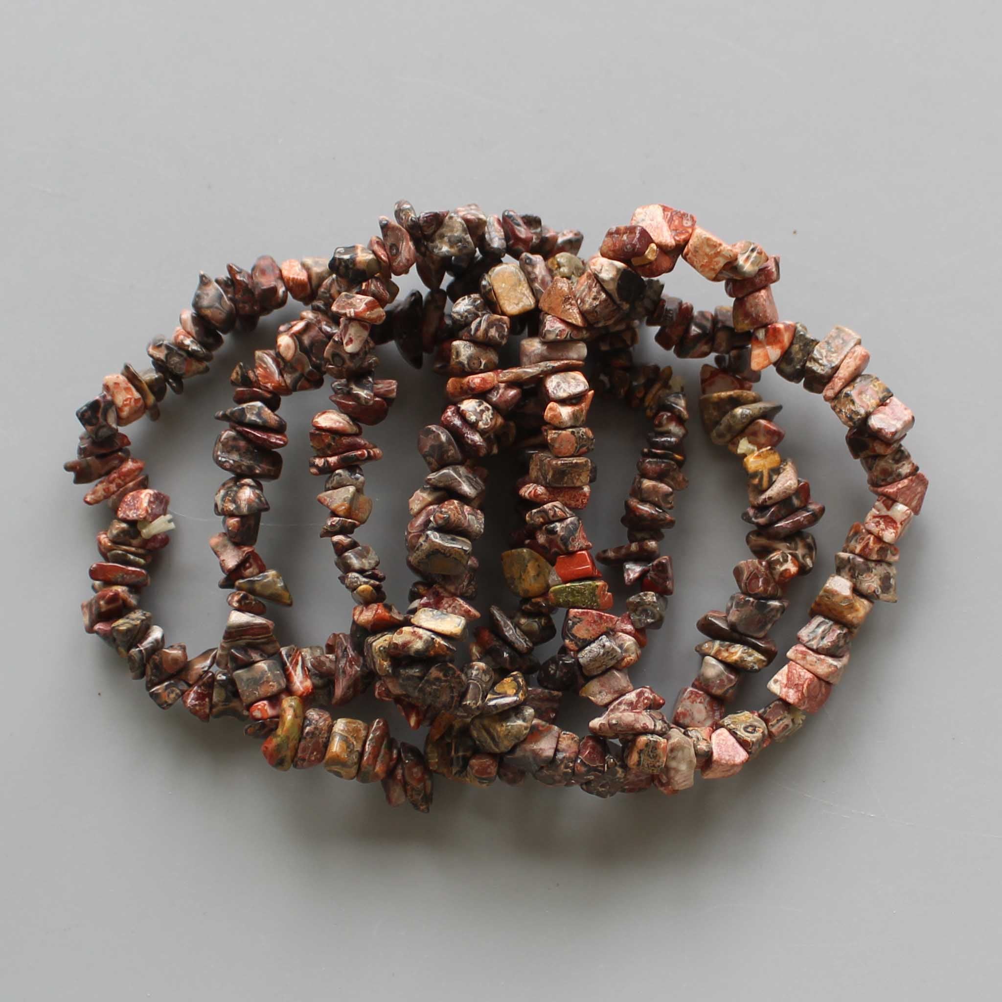 72ecdac5bbbdda845fd52334e0e93b42_058971f6-7d07-433d-b884-9440618960a3 Leopard Skin Jasper Chips Bracelet 4/8mm A