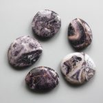 Purple Flower Jasper Smooth Stone 1.6 inch (0.8-1 x 3.5-4.5cm) A