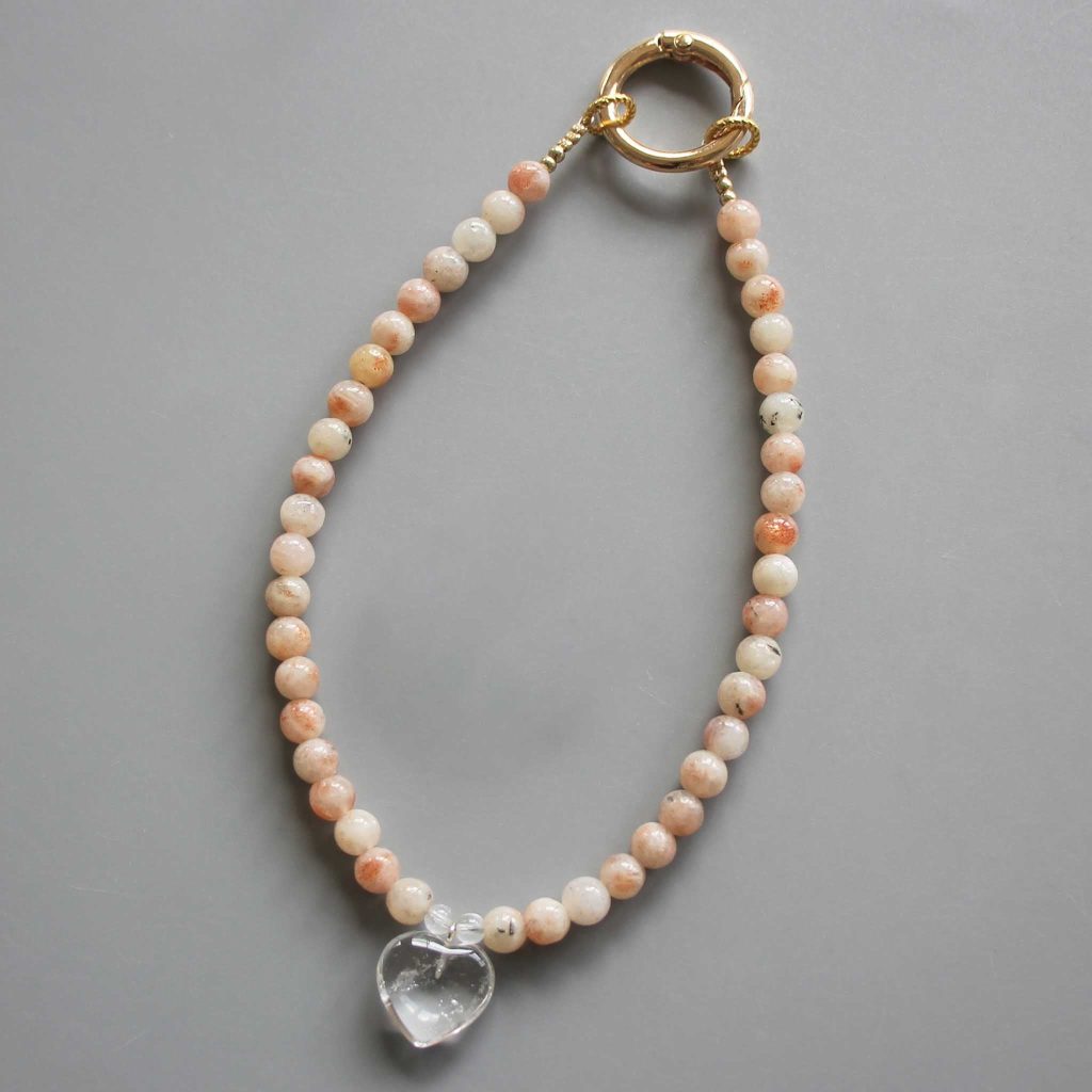 Sun Stone Round Bead Phone Cord 6mm A/B