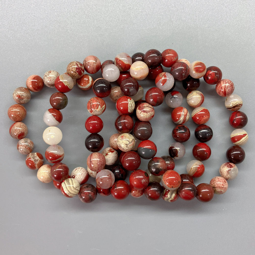 Poppy Jasper Round Bracelet 18cm 10mm A/B