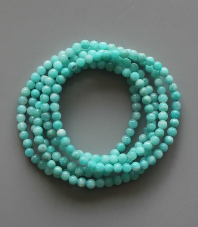 Green Amazonite Round Bracelet 18cm 4mm A+/AA