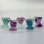 Rainbow Fluorite Cartoon Mouse #2 P Pendant With Silver 18/22mm A/A+