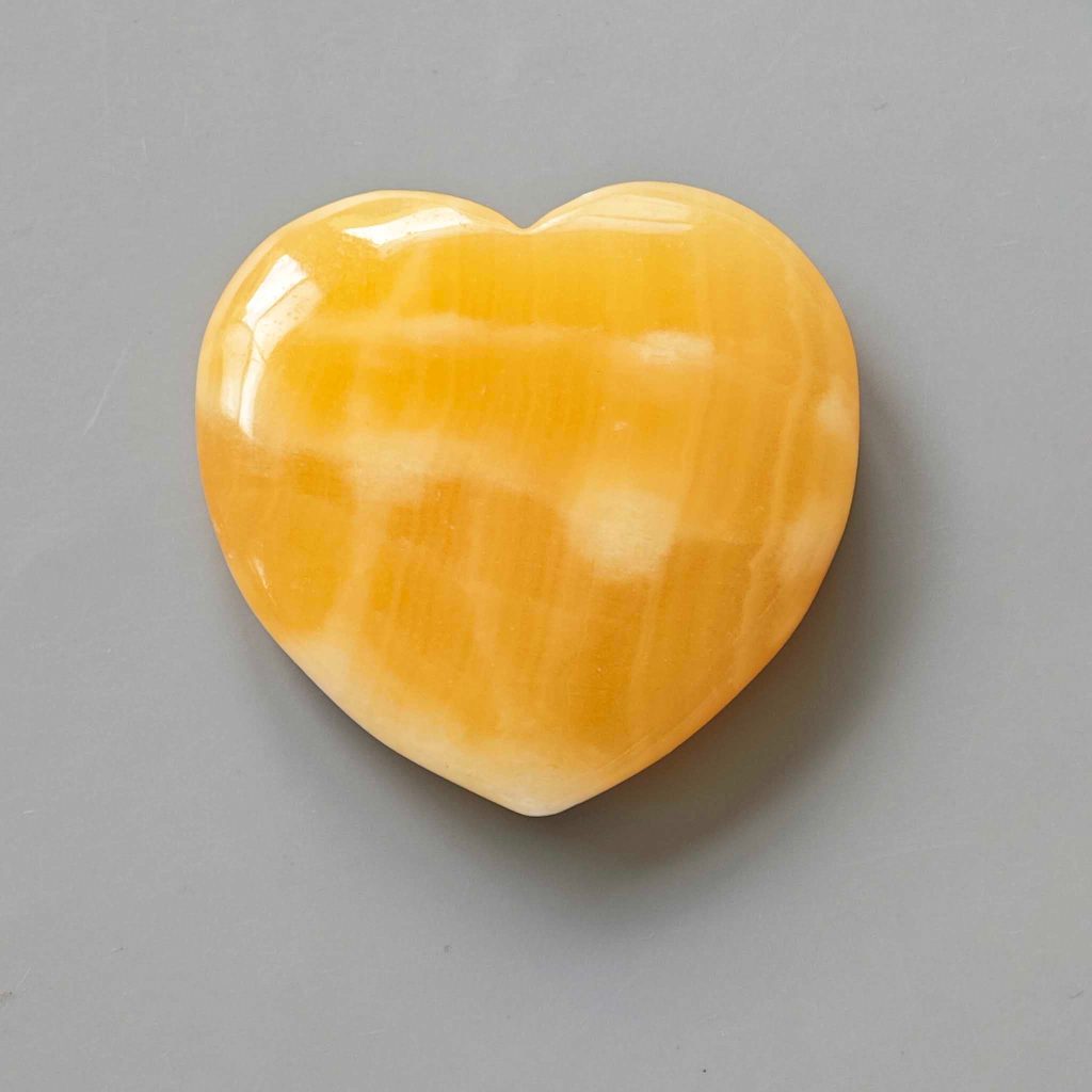 Orange Calcite China Heart 1.6 inch (1.3 x 4 x 4cm) A/A+