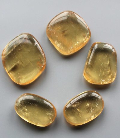 Yellow Calcite Smooth Stone 1.6 inch (0.8-1 x 3.5-4.5cm) A+/AA