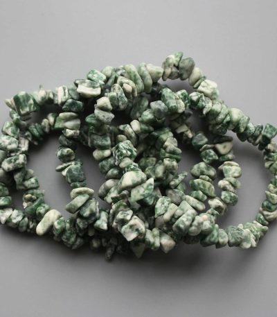 China Jade Green Spot Chips Bracelet 4/8mm A