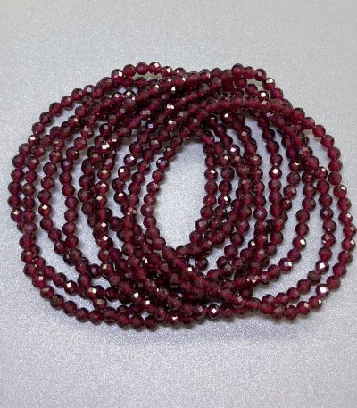 Garnet Faceted Round Bracelet 4mm A+/AA