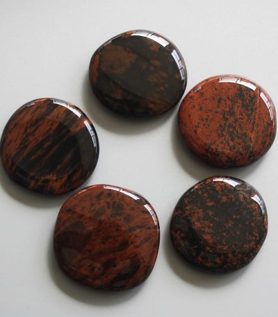 Mahogany Obsidian Smooth Stone 1.6 inch (0.8-1 x 3.5-4.5cm) A