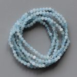 Aquamarine Faceted Round Bracelet 4mm A/A+