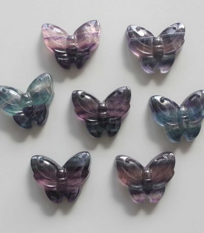 Blue Purple Rainbow Fluorite Butterfly P 1.2 inch（3cm） A+/AA