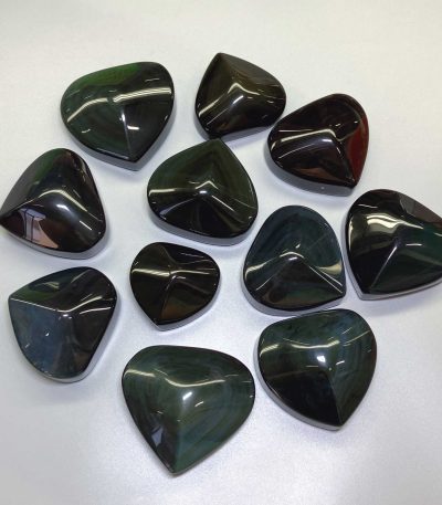 Rainbow Obsidian Free Form Heart Shape w/Edge 40/75mm A/A+