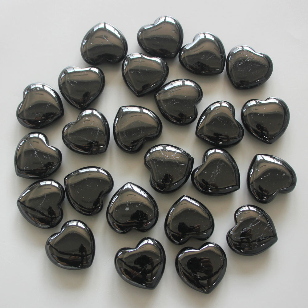 Black Tourmaline Heart 1.2 inch (1 x 3 x 3cm) A
