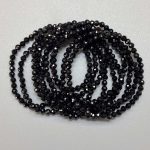 Black Tourmaline Faceted Round Bracelet 4mm A