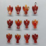 Carnelian Simple angel pendant with silver S052 25mm A