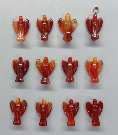 Carnelian Simple angel pendant with silver S052 25mm A