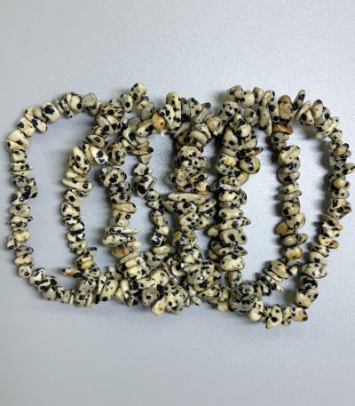 Dalmatian Jasper Chips Bracelet 4/8mm A