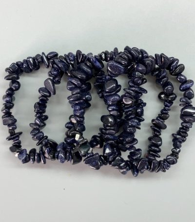 Blue Sandstone Chips Bracelet 4/8mm A