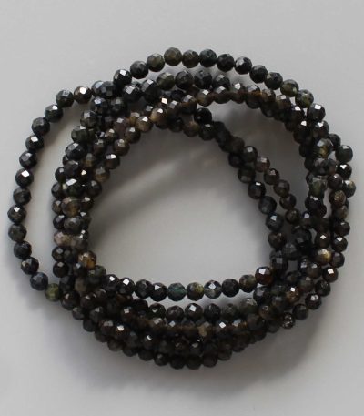 Golden Obsidian Faceted Round Bracelet 4mm A/A+