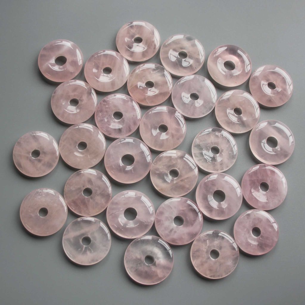 Rose Quartz Donut 1.2 inch (0.6 x 3cm) A