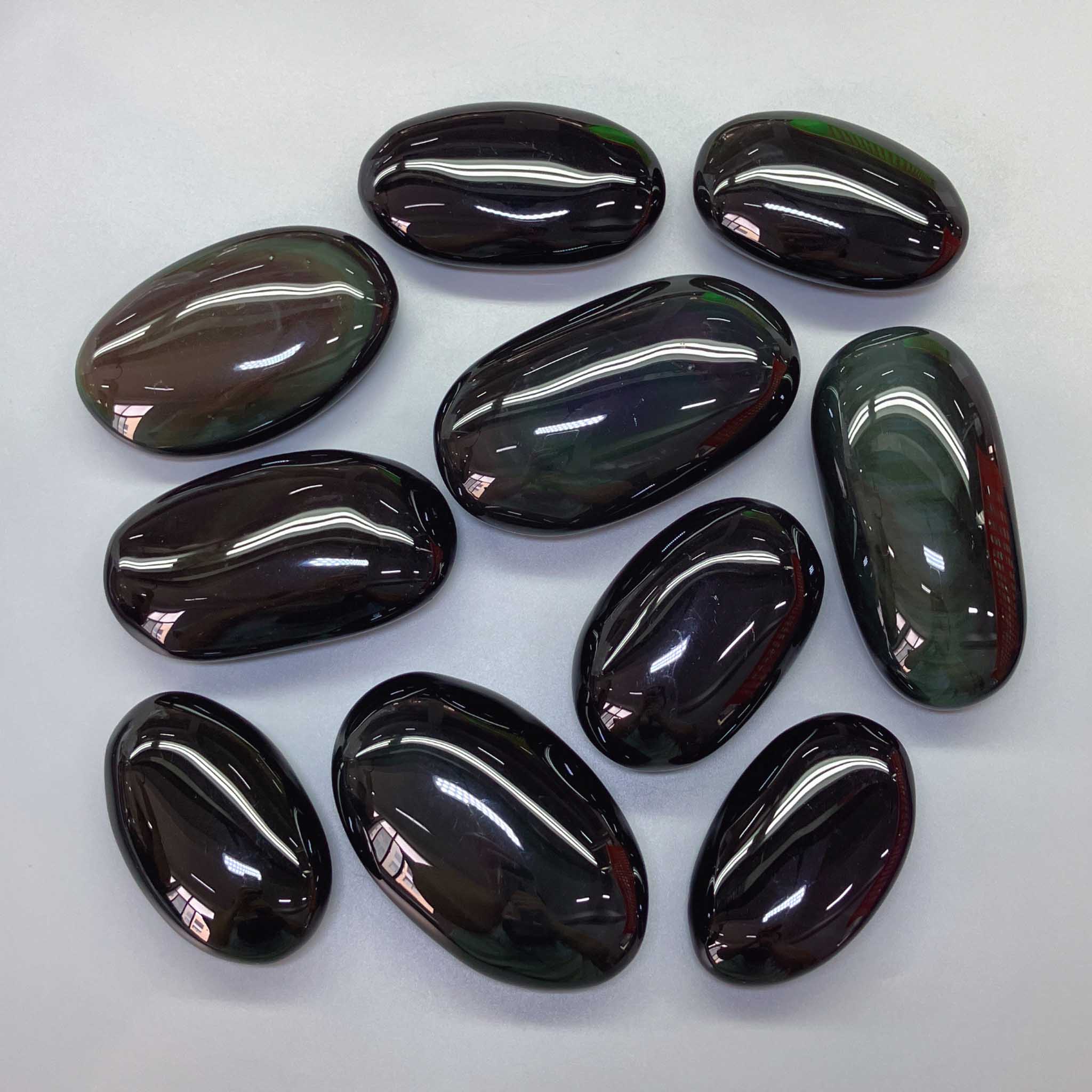 87d4c925fd2600ad43a72f10f7a82881-1 Rainbow Obsidian Long Oval Shape 2.8-4 inch (7-10cm) A/A+