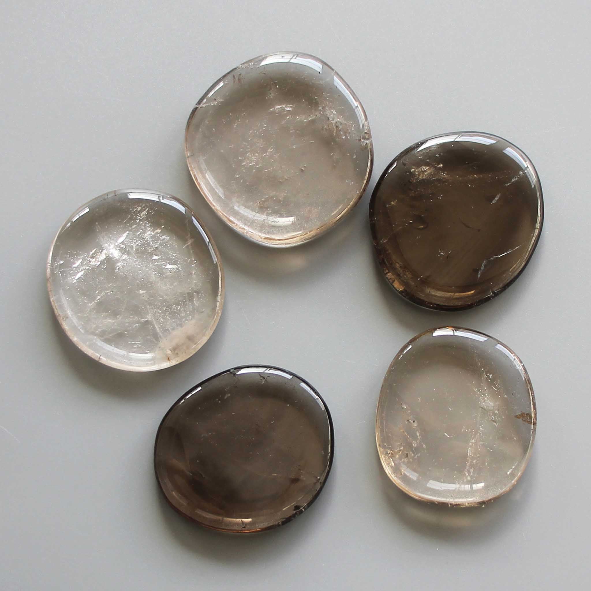 87ec36887d07771e4075e8223f1882ff-1 Smoky Quartz Smooth Stone 1.6 inch (0.8-1 x 3.5-4.5cm) A/A+