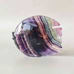 Blue Purple Rainbow Fluorite Fish Carving 5# 4.2inch ( 2.2x8.5x10.5cm) AA