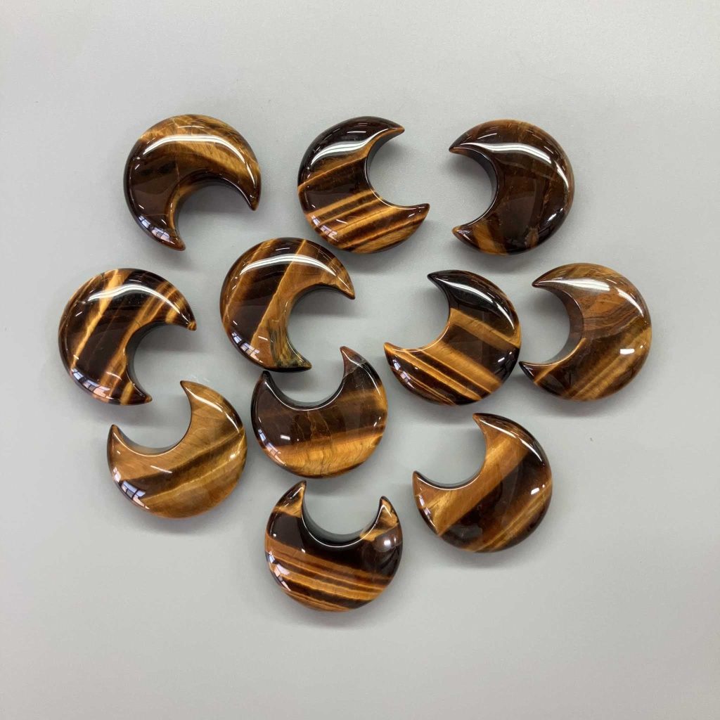 Golden Tiger Eye Moon 1.4 inch (1.1 x 3.5cm) A/A+
