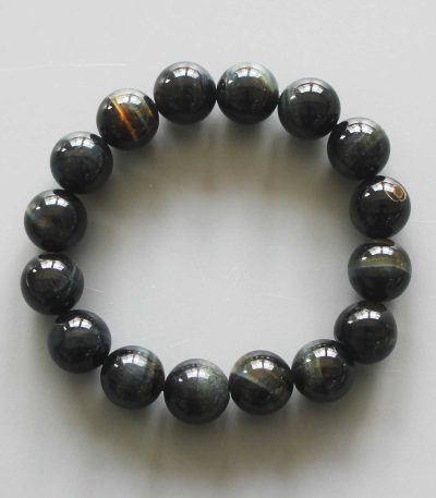 Blue Tiger Eye Round Bracelet 18cm 12mm A