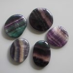 Blue Purple Rainbow Fluorite Smooth Stone 1.6 inch (0.8-1 x 3.5-4.5cm) A+/AA