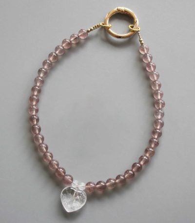 Strawberry Quartz Round Bead Phone Cord 6mm A/B