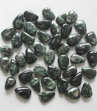 Seraphinite Tumble Pendant With Cross Hole 2.5mm 0.8-1.2 inch (2.2-3cm) A/B