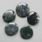 Moss Agate Smooth Stone 1.6 inch (0.8-1 x 3.5-4.5cm) A/A+