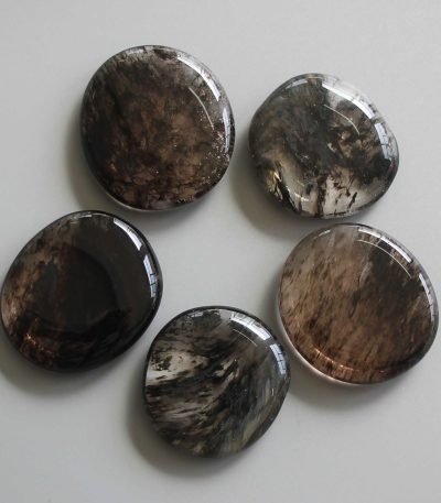 Black Obsidian Man Made Smooth Stone 1.6 inch (0.8-1 x 3.5-4.5cm) A