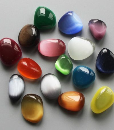 Cat's Eye Mix Color Man Made Tumble Stone 1 inch (2-3cm) A