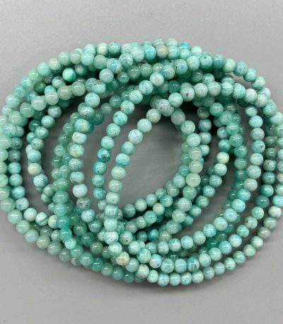 Green Amazonite Round Bracelet 18cm 4mm A