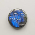 Labradorite Sun & Moon Smile Face 7/10x45mm AA