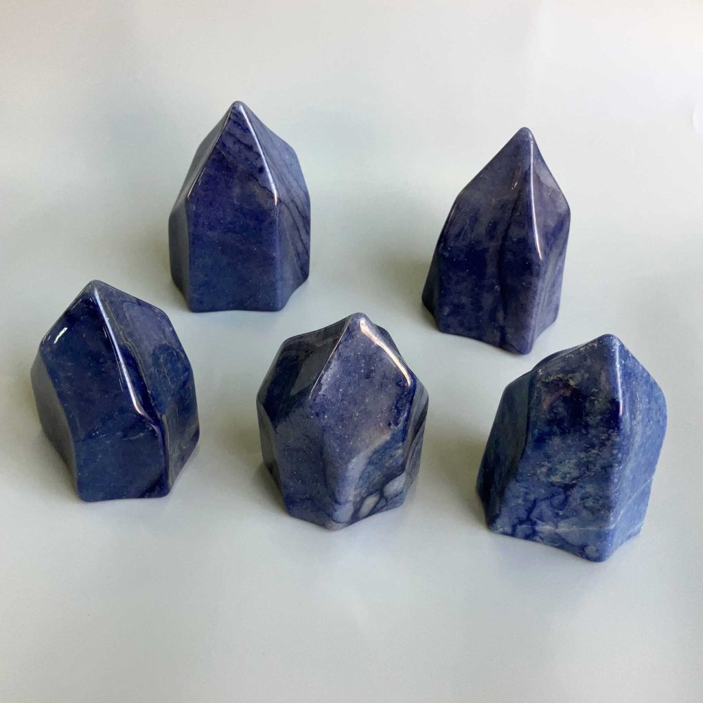 Blue Quartz Concave & Caving Sculpture 250-500g/pc A/A+