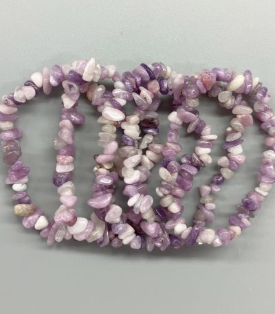 Lepidolite Ch Chips Bracelet 4/8mm A/B