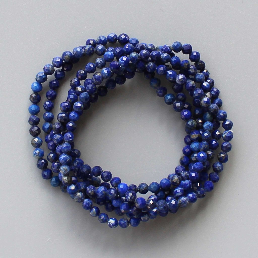 Lapis Lazuli Faceted Round Bracelet 4mm A/A+