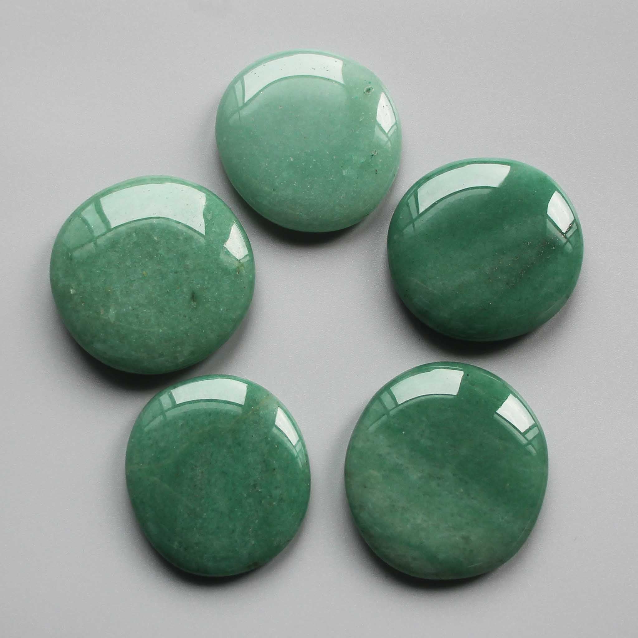 958d039da41c7c4d58dde1d4226a0015-1 Green Aventurine Smooth Stone 1.6 inch (0.8-1 x 3.5-4.5cm) A