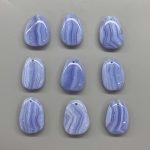 Blue Lace Agate Smooth Pendant With Front Hole 1.2-1.6 inch (0.7-1.2 x3-4cm) A/A+